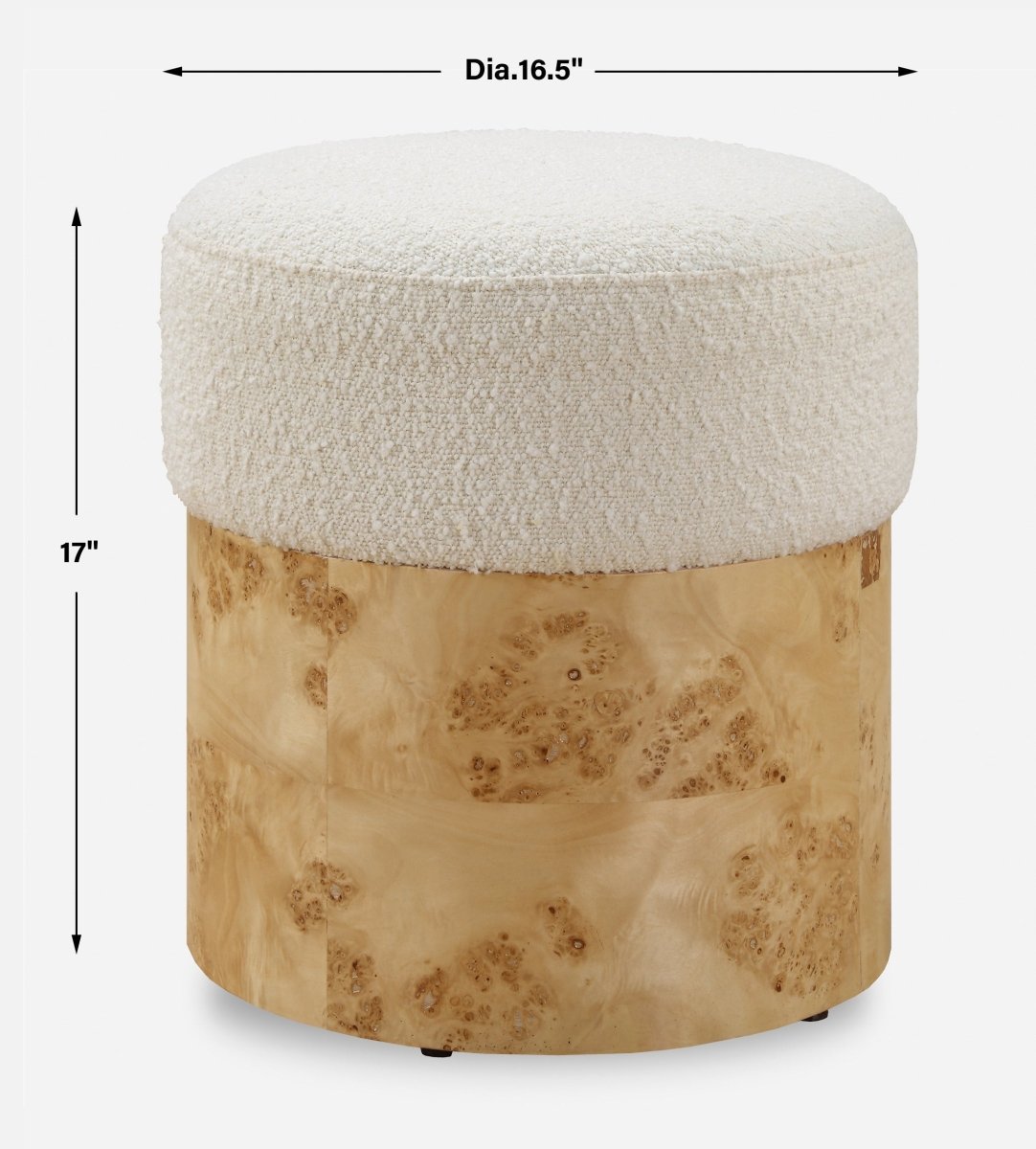 Swirls Poplar Ivory Ottoman - Uttermost - Ottomans by Modest Hut