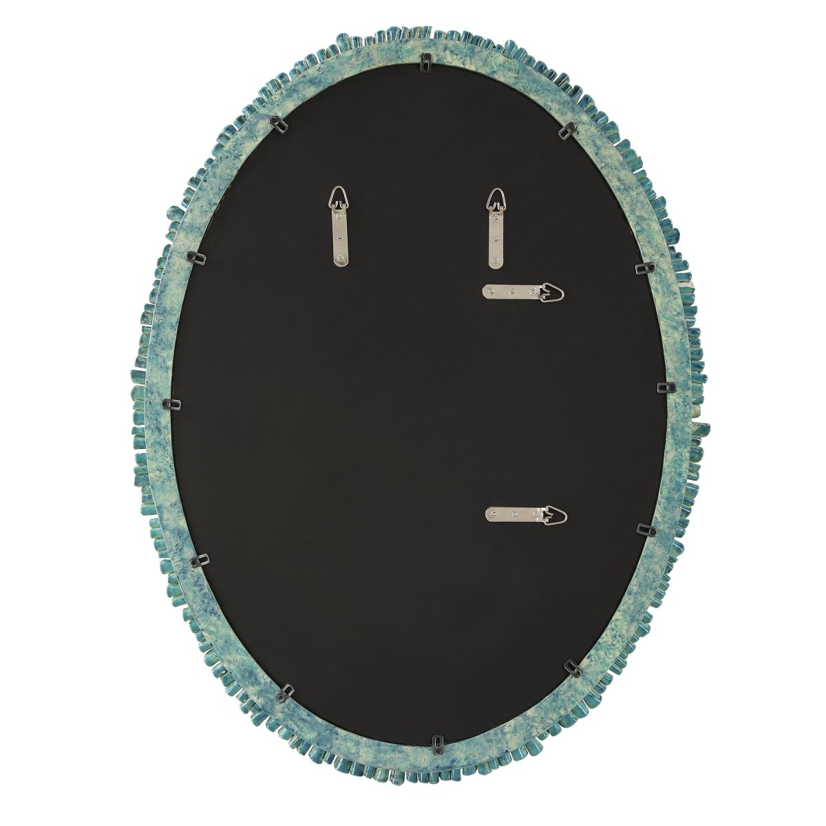 Bonaire Teal Blue Oval Mirror - Uttermost - Oval Mirrors by Modest Hut