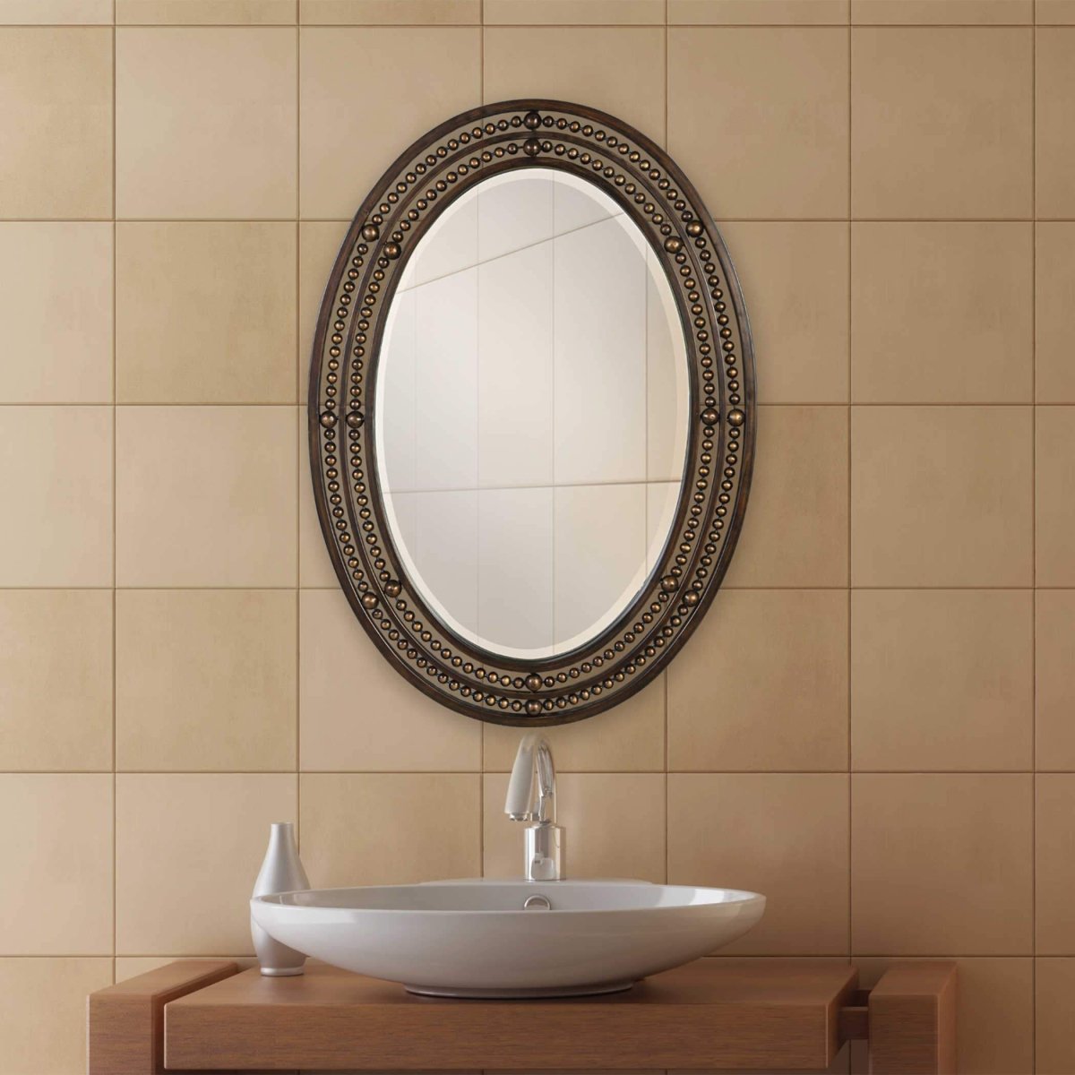 Bronze Ford Mirror - Uttermost - Oval Mirrors by Modest Hut