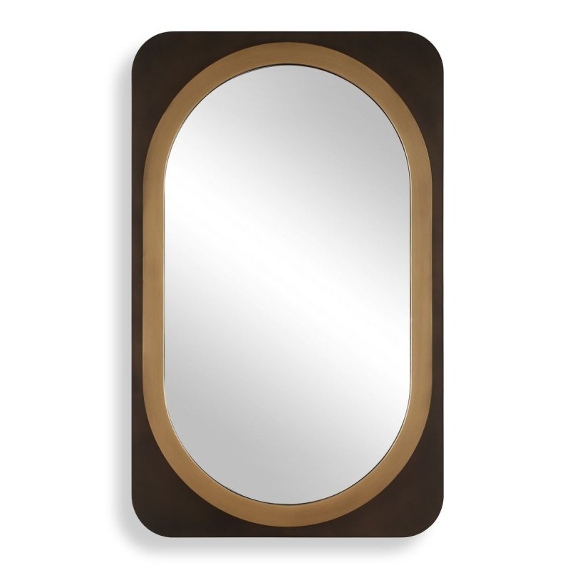 Alternate angle of the Condesa Bronze and Gold Oval Wall Mirror by Uttermost
