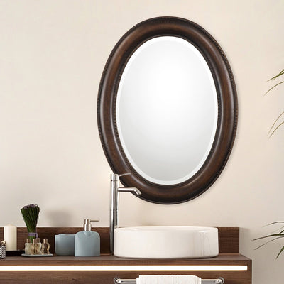 Dark Bronze Oval Frame Mirror - Uttermost - Oval Mirrors by Modest Hut