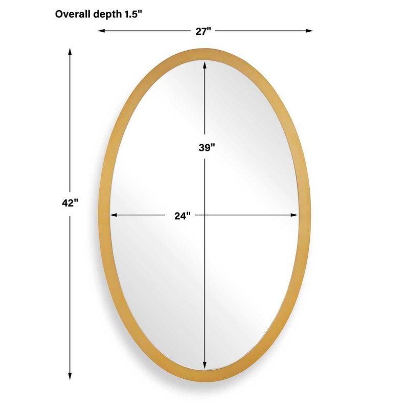 Back view of the Elstree Oval Mirror showing hanging hardware