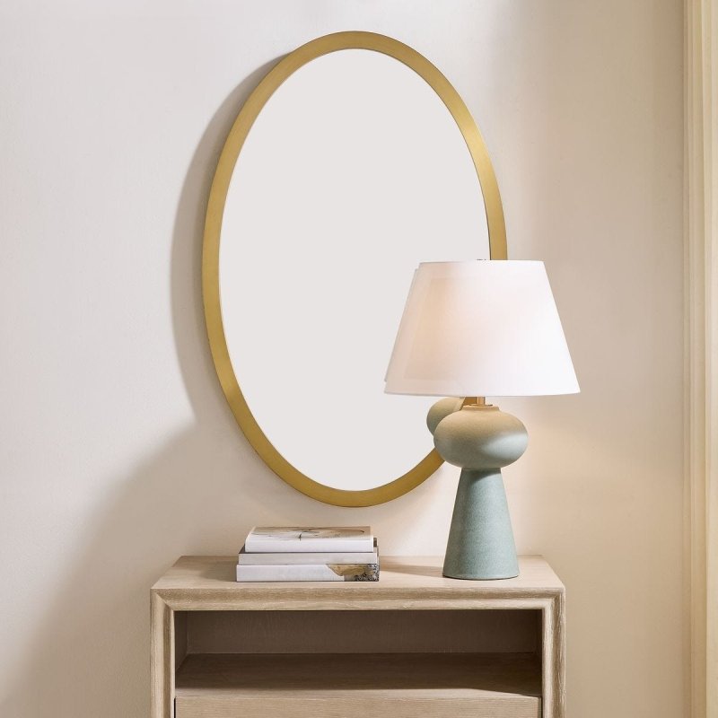Elstree Oval Mirror styled in a room setting