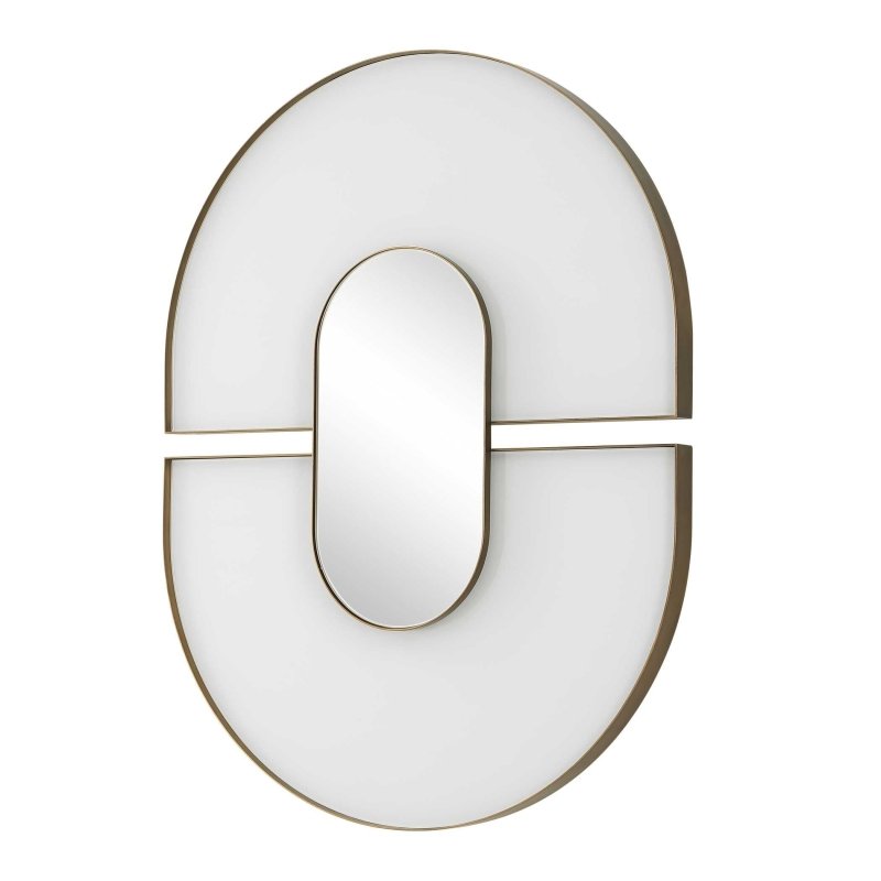 Encase Modern White Oval Mirror - Oval Mirrors