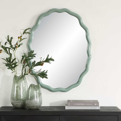 Isly Robin's Egg Blue Oval Mirror - Oval Mirrors
