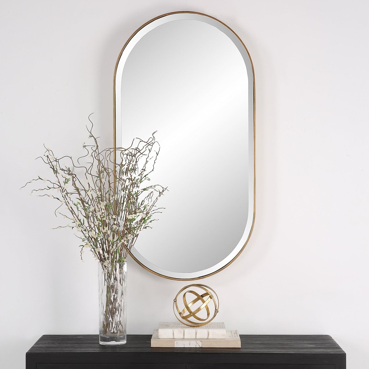 Lago Oval Gold Mirror - Uttermost - Oval Mirrors by Modest Hut