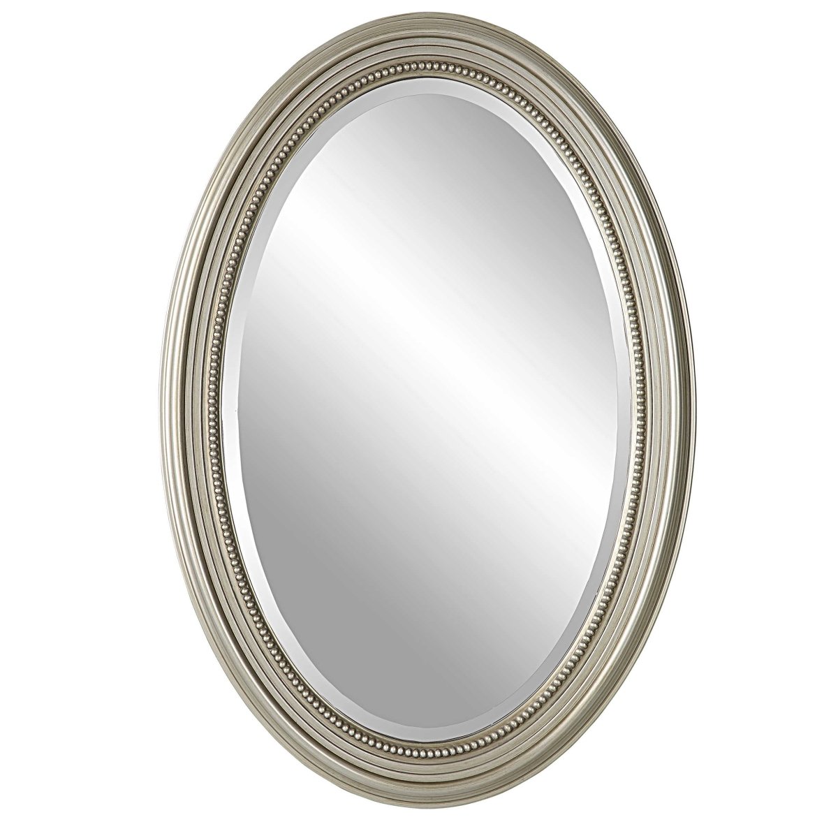 Oval Metallic Silver Mirror - Uttermost - Oval Mirrors by Modest Hut