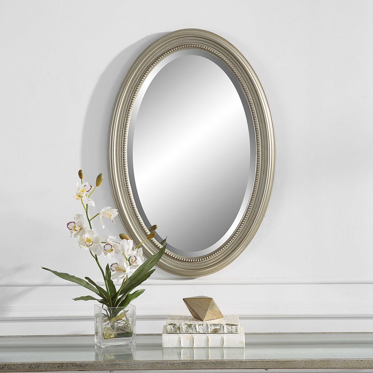 Oval Metallic Silver Mirror - Uttermost - Oval Mirrors by Modest Hut