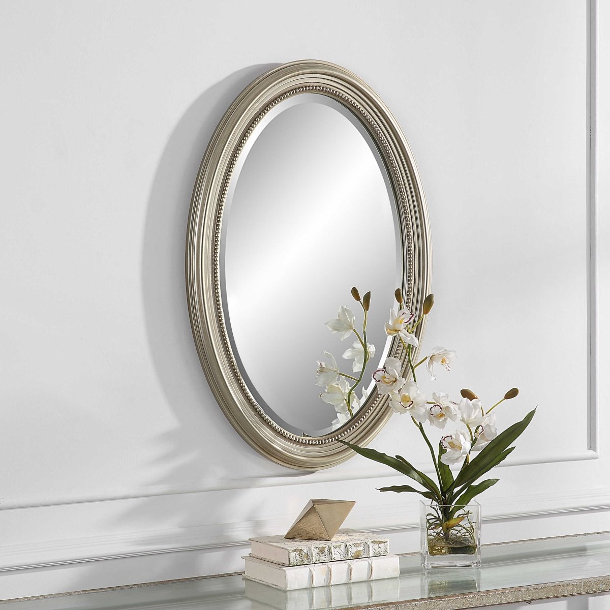 Oval Metallic Silver Mirror - Uttermost - Oval Mirrors by Modest Hut