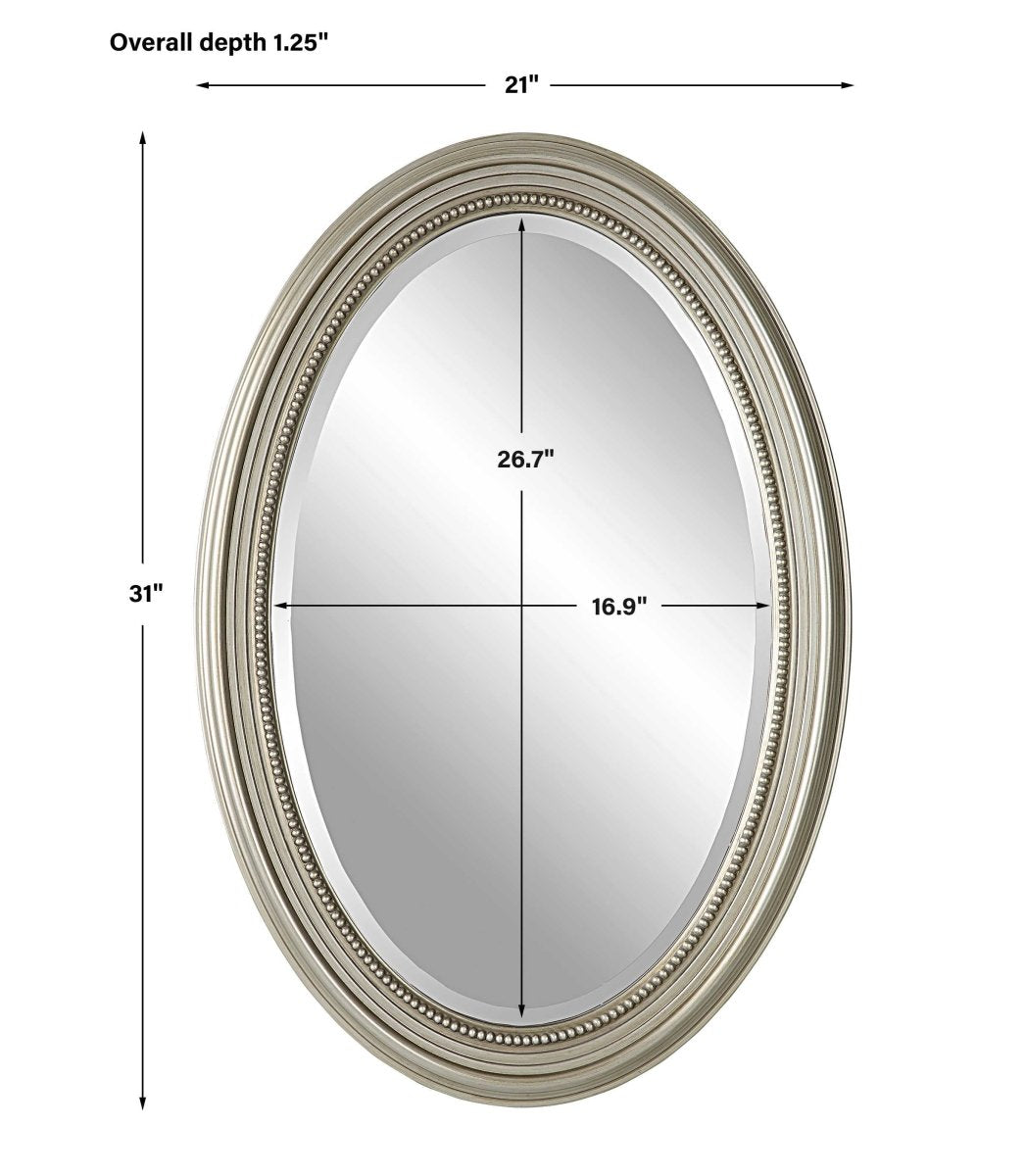 Oval Metallic Silver Mirror - Uttermost - Oval Mirrors by Modest Hut