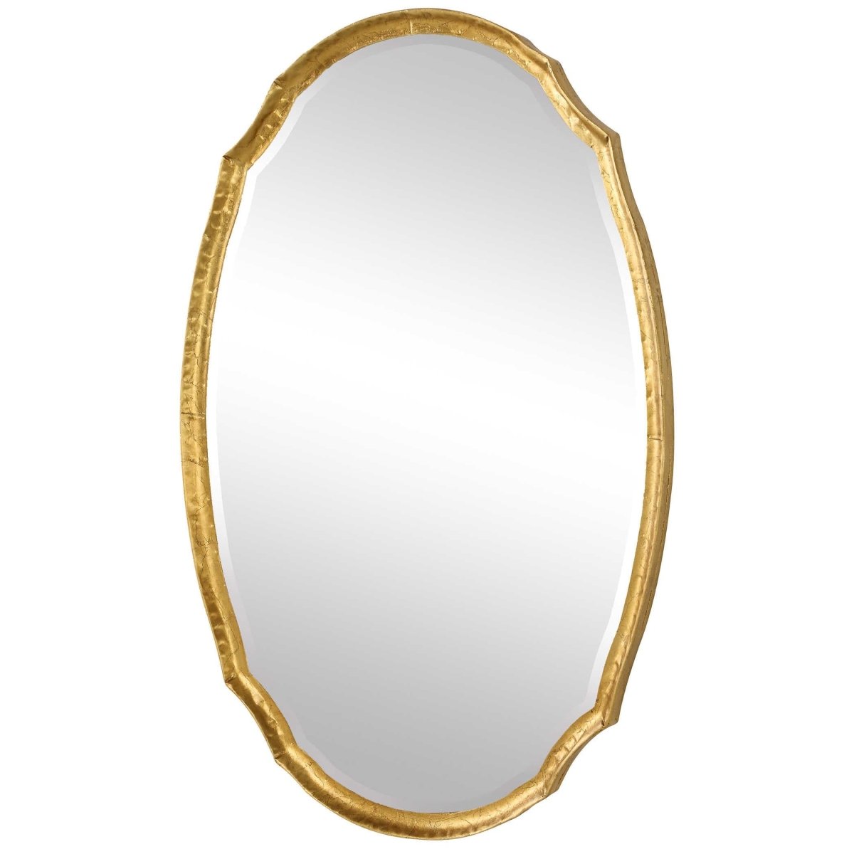 Oval Shaped Gold Mirror - Uttermost - Oval Mirrors by Modest Hut