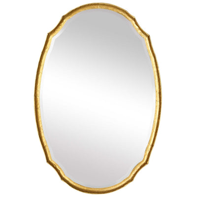 Oval Shaped Gold Mirror - Uttermost - Oval Mirrors by Modest Hut
