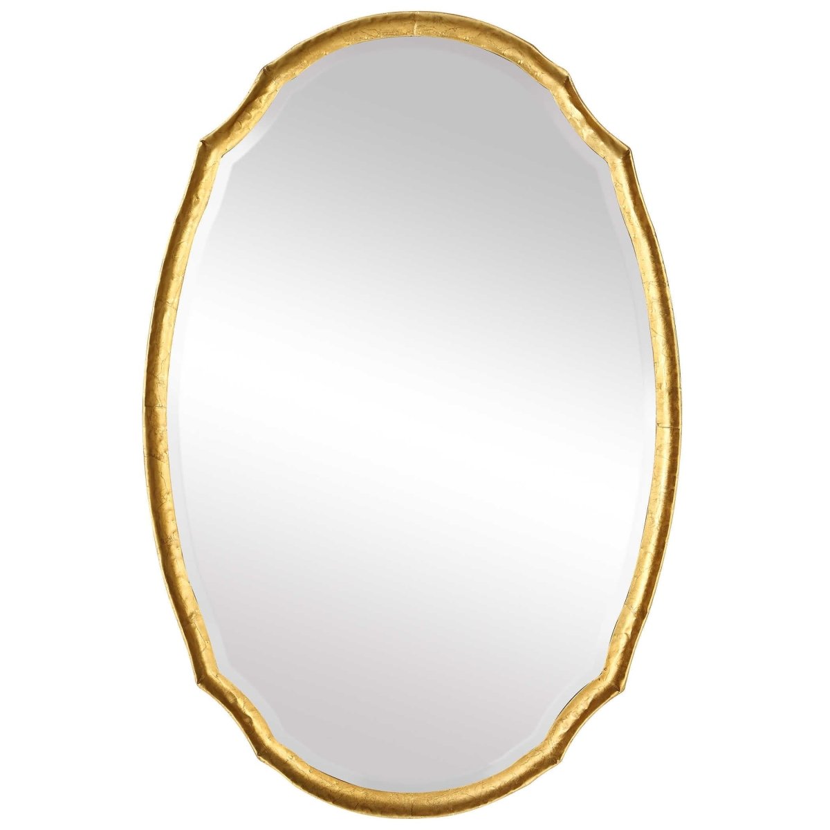 Oval Shaped Gold Mirror - Uttermost - Oval Mirrors by Modest Hut