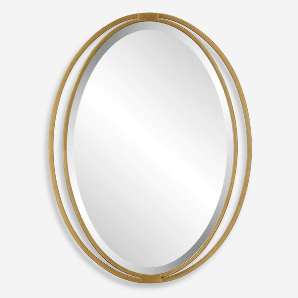 Rhodes Gold Oval Mirror - Uttermost - Oval Mirrors by Modest Hut