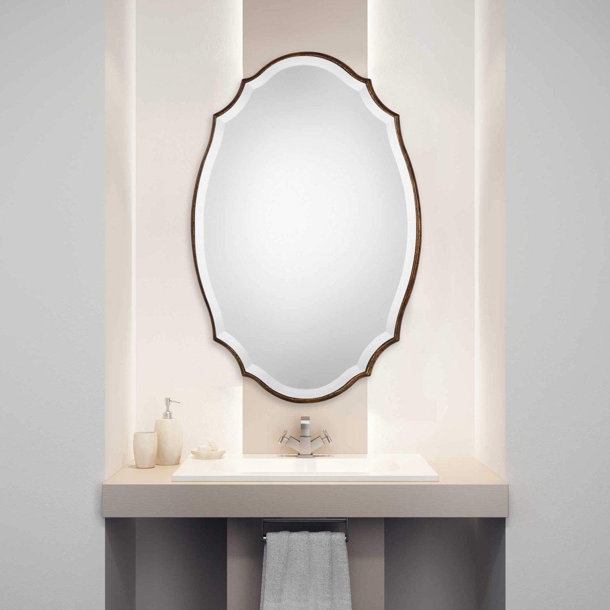 Rotundum Beveled Mirror - Uttermost - Oval Mirrors by Modest Hut