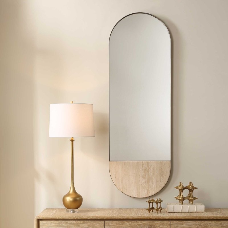 Russo Travertine Tall Oval Mirror - Oval Mirrors
