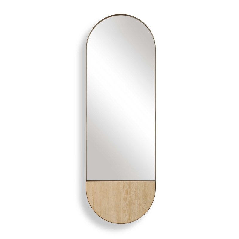 Russo Travertine Tall Oval Mirror - Oval Mirrors
