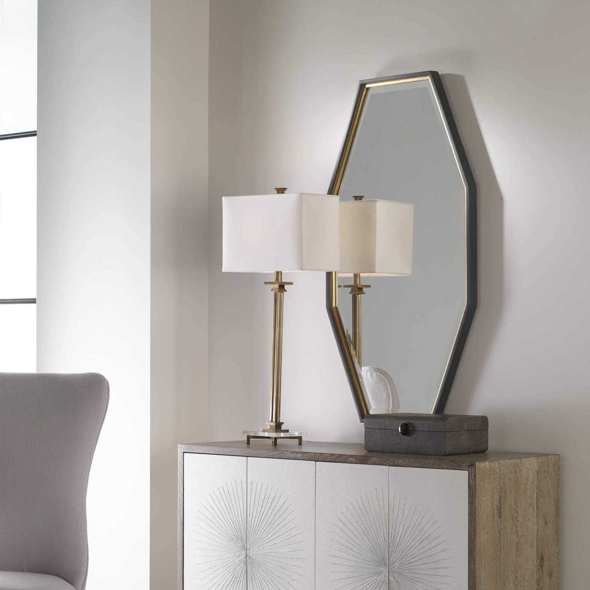 Savion Octagon Wall Mirror - Uttermost - Oval Mirrors by Modest Hut