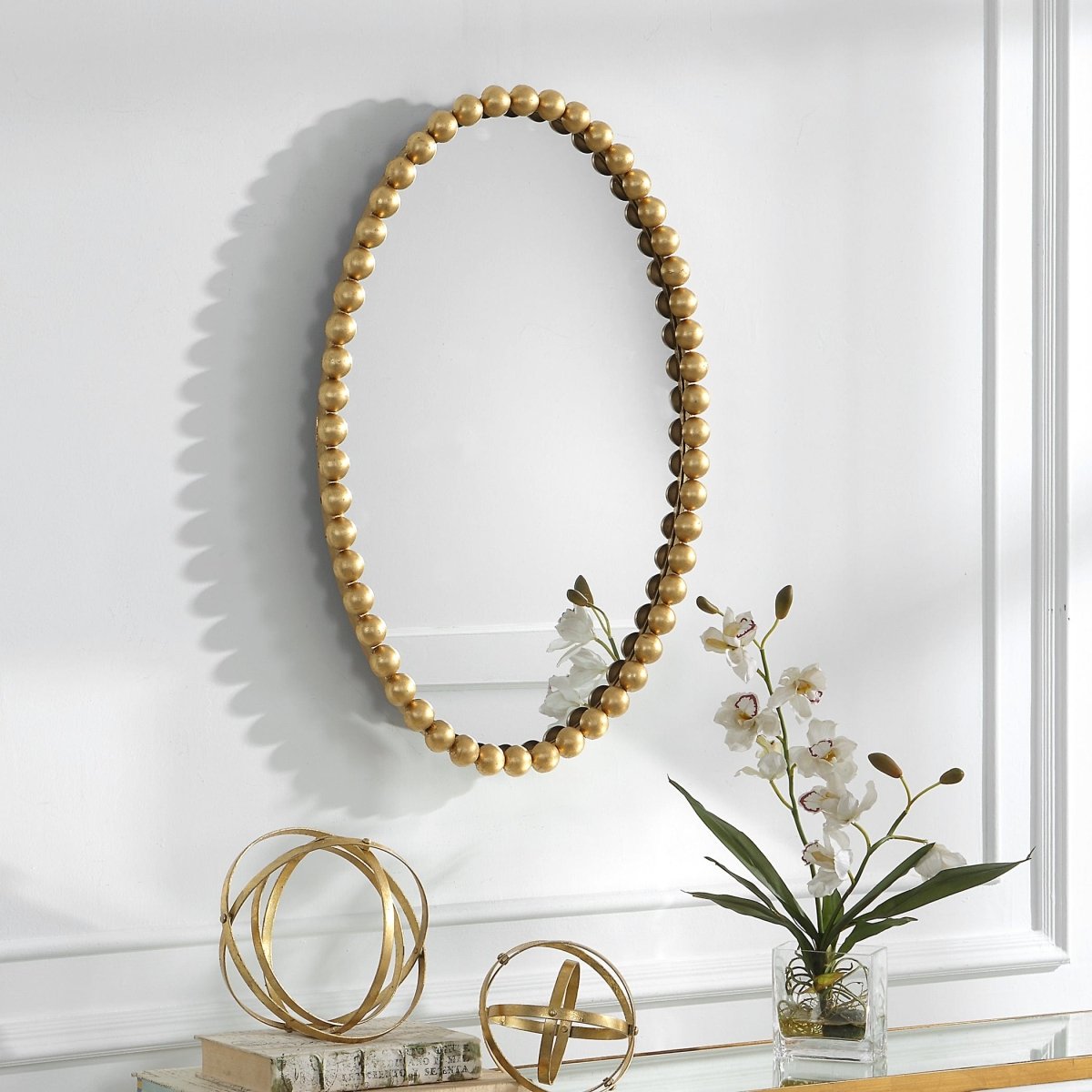 Serna Gold Oval Mirror - Uttermost - Oval Mirrors by Modest Hut