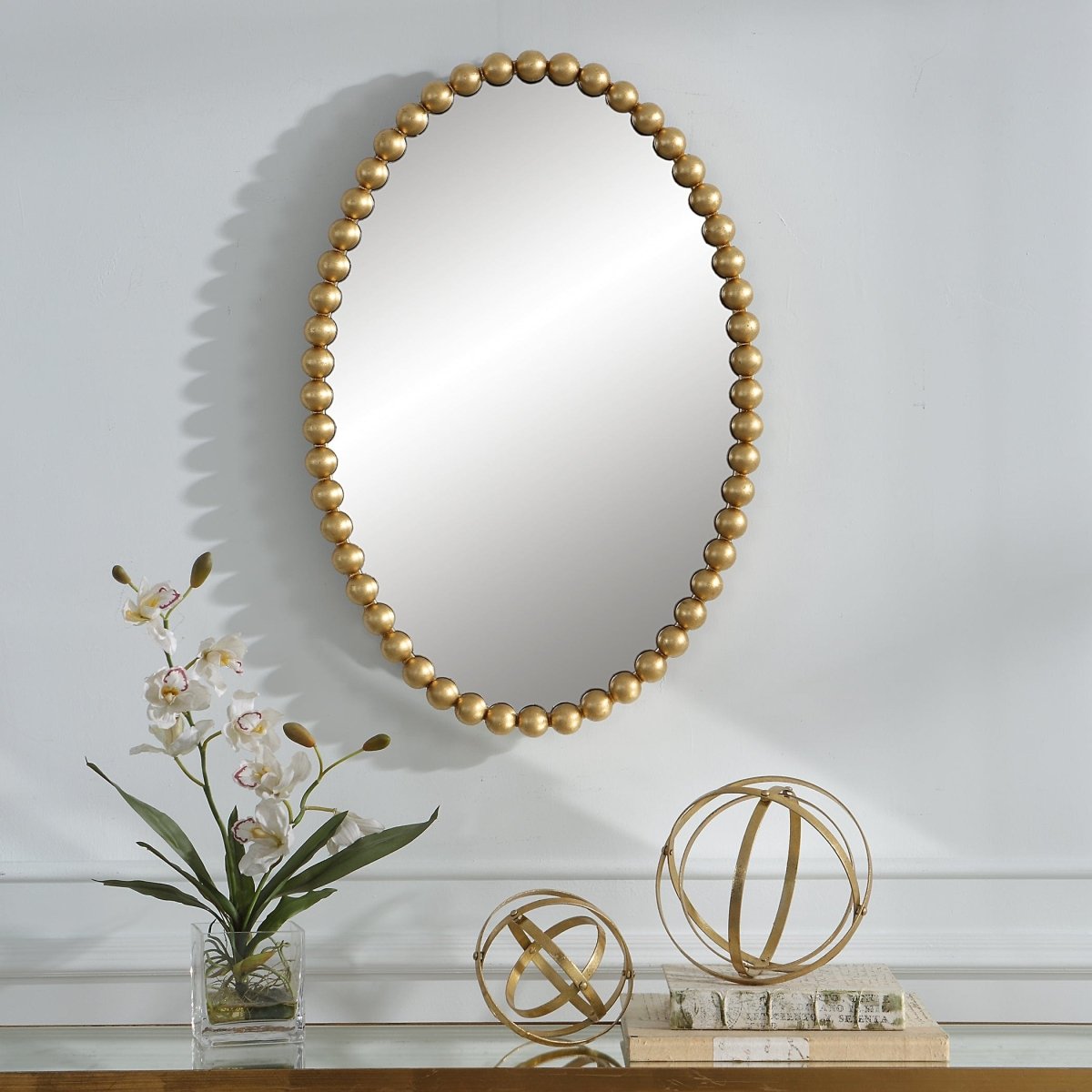 Serna Gold Oval Mirror - Uttermost - Oval Mirrors by Modest Hut