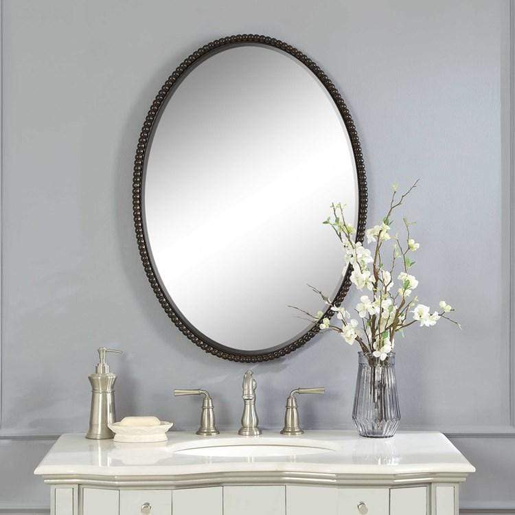 Sherise Bronze Oval Mirror - Uttermost - Oval Mirrors by Modest Hut