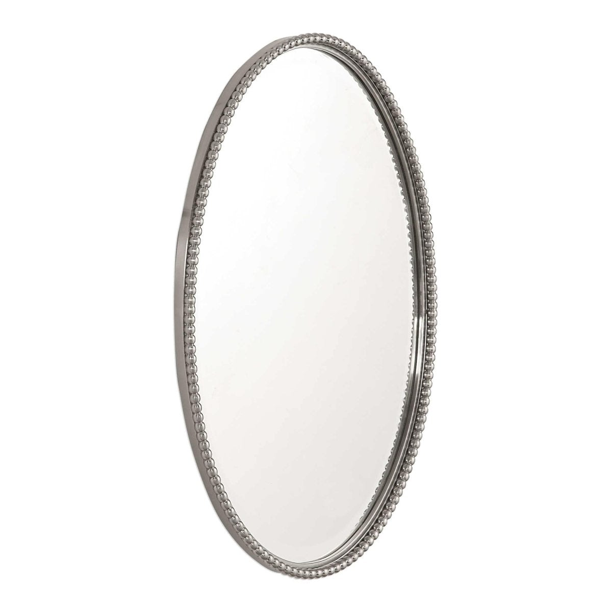 Sherise Brushed Nickel Oval Mirror - Uttermost - Oval Mirrors by Modest Hut