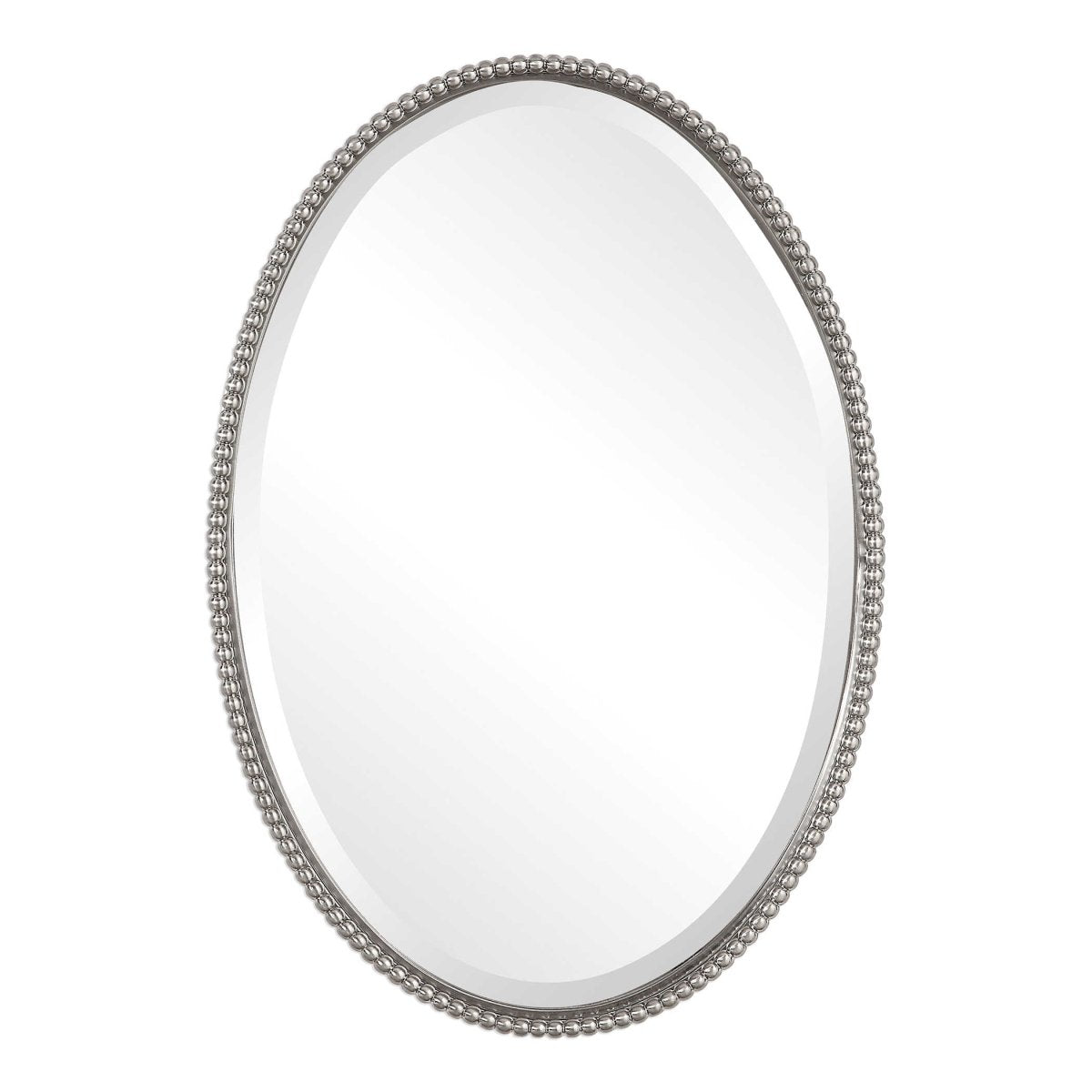 Sherise Brushed Nickel Oval Mirror - Uttermost - Oval Mirrors by Modest Hut