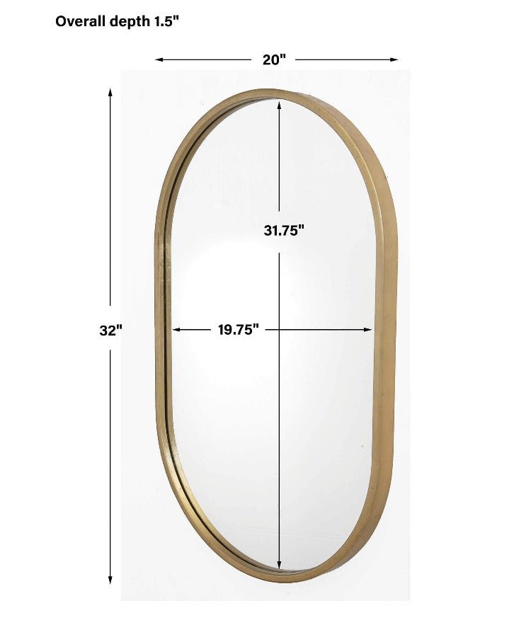 Varina Oval Gold Mirror - Uttermost - Oval Mirrors by Modest Hut