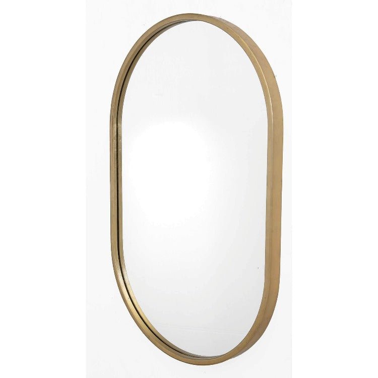 Varina Oval Gold Mirror - Uttermost - Oval Mirrors by Modest Hut