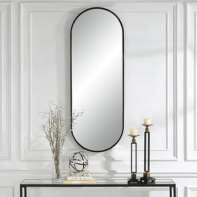 Varina Tall Black Mirror - Uttermost - Oval Mirrors by Modest Hut