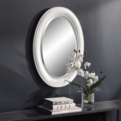 White Oval Mirror - Uttermost - Oval Mirrors by Modest Hut
