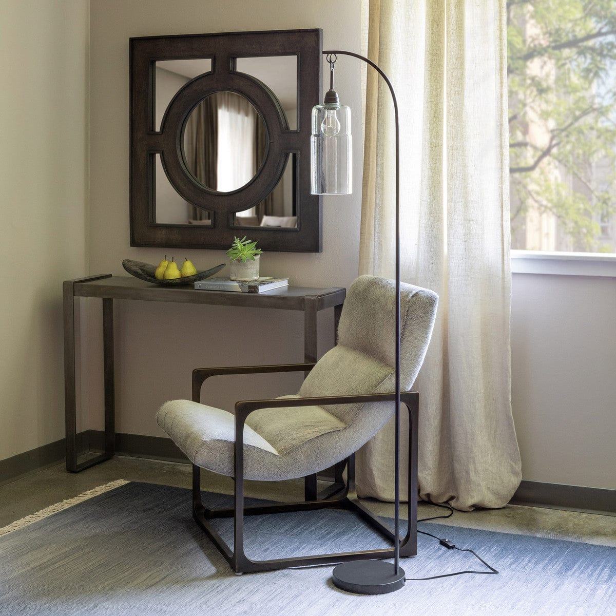 Glass Pendant Floor Lamp - Park Hill - by Modest Hut