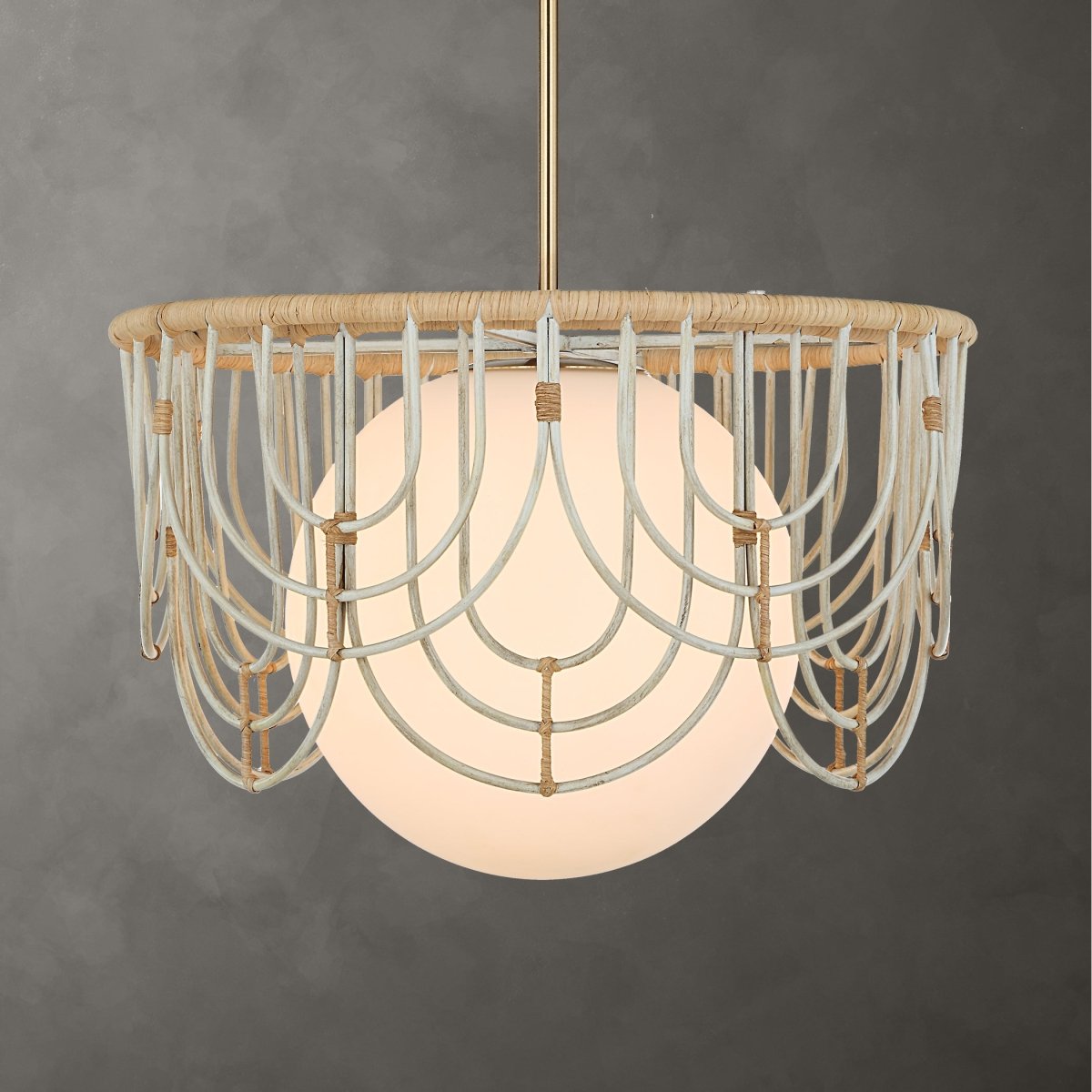 Arches 1 Light Rattan Pendant - Uttermost - Pendants by Modest Hut