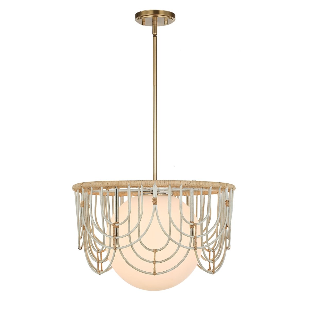 Arches 1 Light Rattan Pendant - Uttermost - Pendants by Modest Hut