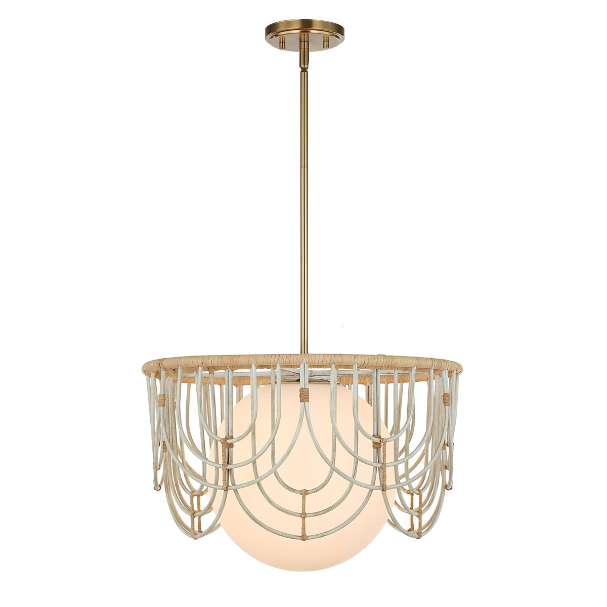 Arches 1 Light Rattan Pendant - Uttermost - Pendants by Modest Hut