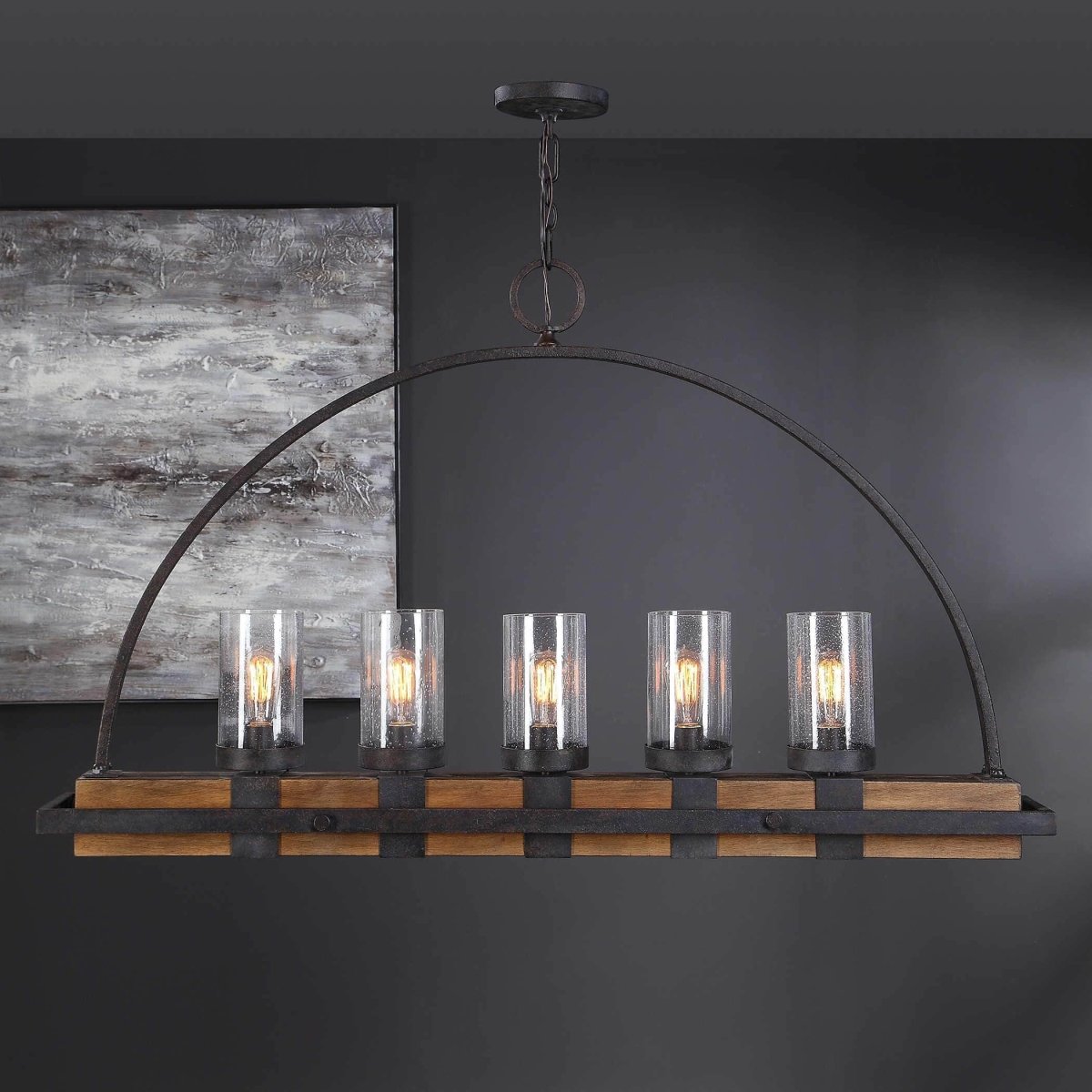 Atwood Wooden Linear Pendant - Uttermost - Pendants by Modest Hut