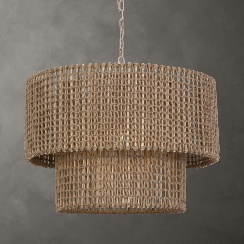 Biswas Woven Jute 1 Light Pendant - Uttermost - Pendants by Modest Hut