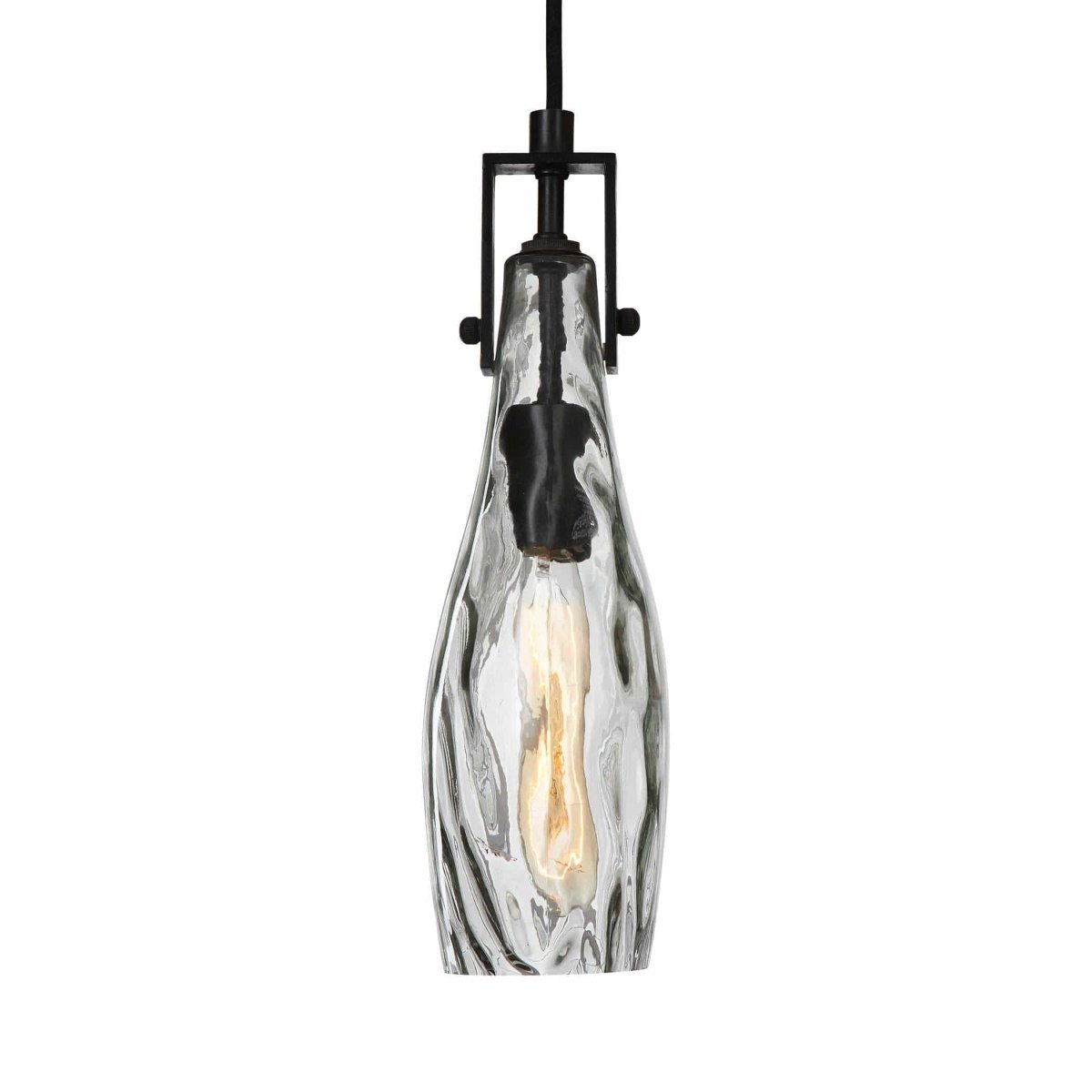 Campseter Watered Glass Mini Pendent - Uttermost - Pendants by Modest Hut