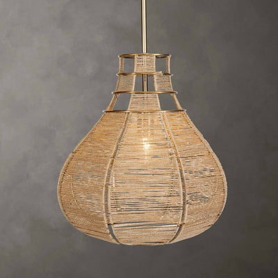 Hestia 1 Light Natural Rope Pendant - Uttermost - Pendants by Modest Hut