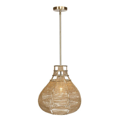 Hestia 1 Light Natural Rope Pendant - Uttermost - Pendants by Modest Hut