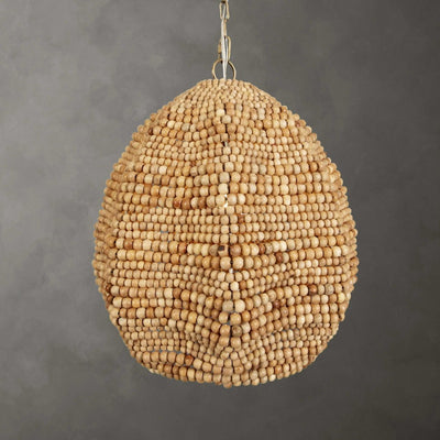 Kauri 1 Light Wooden Bead Pendant - Uttermost - Pendants by Modest Hut