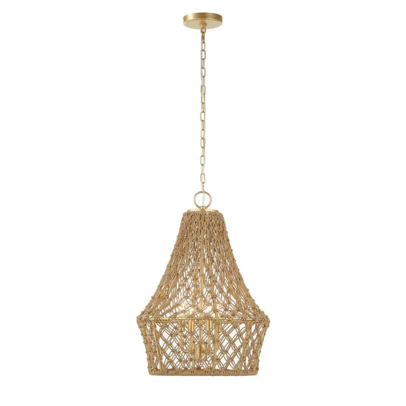 Macrame 4 Light Rope Pendant - Uttermost - Pendants by Modest Hut