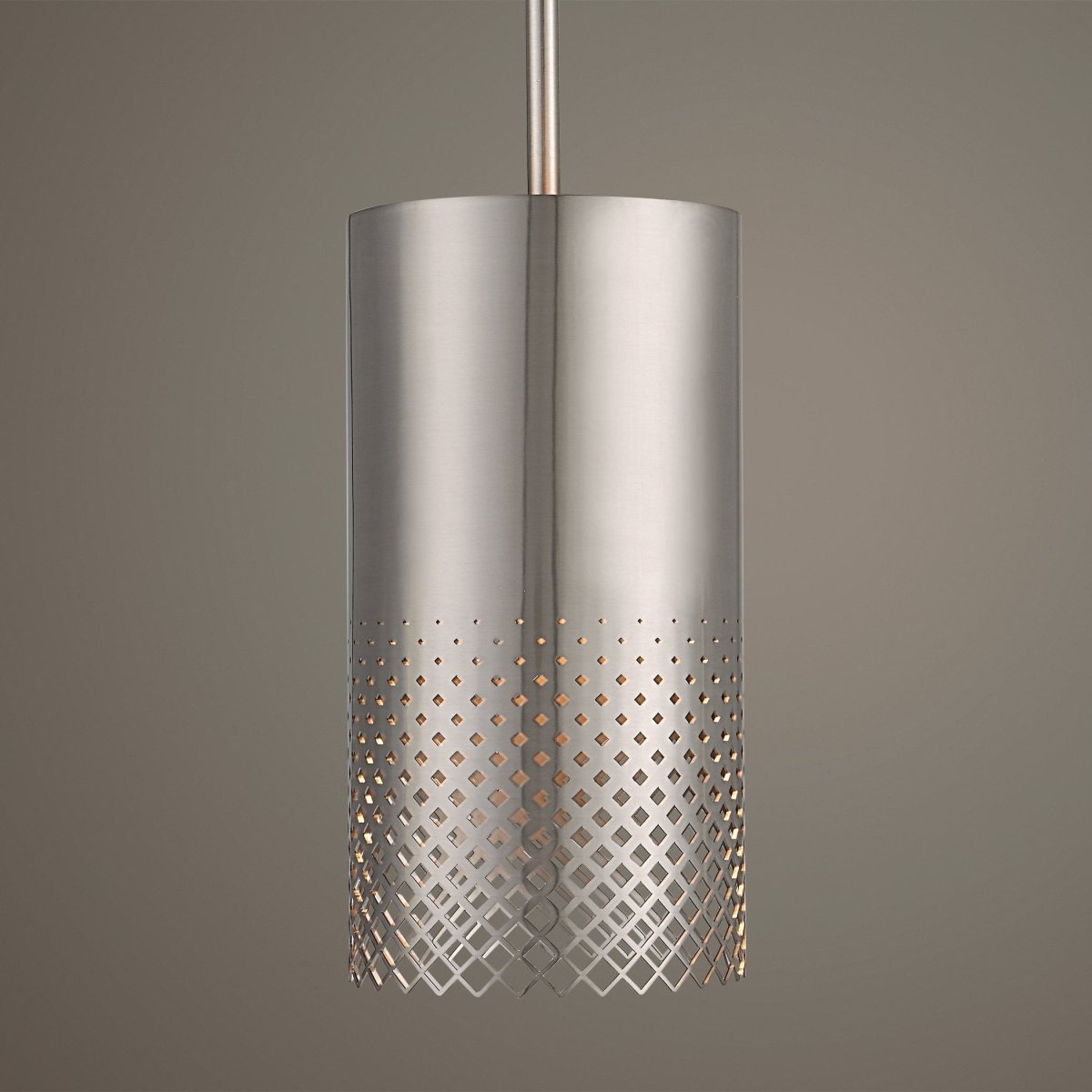 Manheim 1 Light Nickel Cylinder Pendant - Uttermost - Pendants by Modest Hut