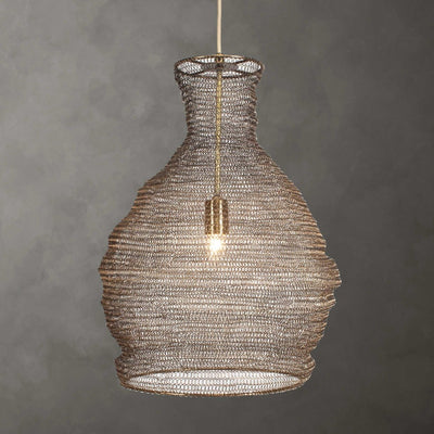 Murmur Woven Brass 1 Light Pendant - Uttermost - Pendants by Modest Hut
