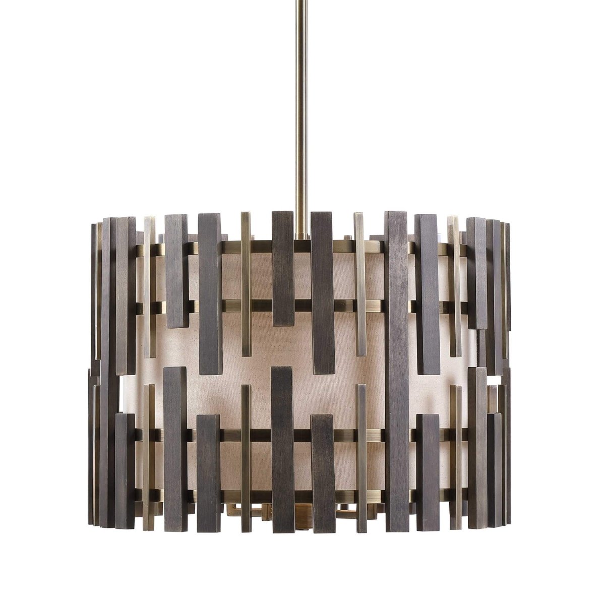 Myres Wooden Drum Pendant - Uttermost - Pendants by Modest Hut