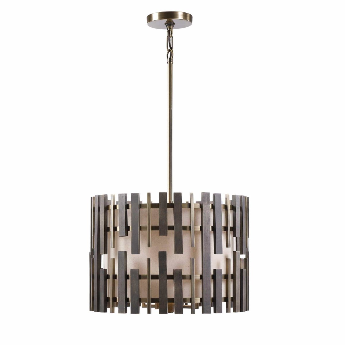 Myres Wooden Drum Pendant - Uttermost - Pendants by Modest Hut