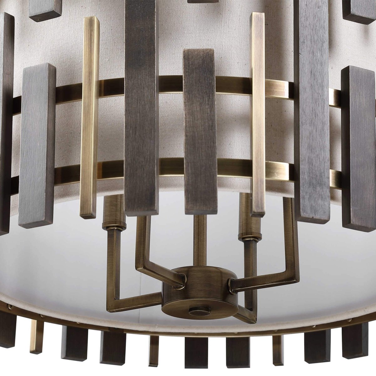 Myres Wooden Drum Pendant - Uttermost - Pendants by Modest Hut