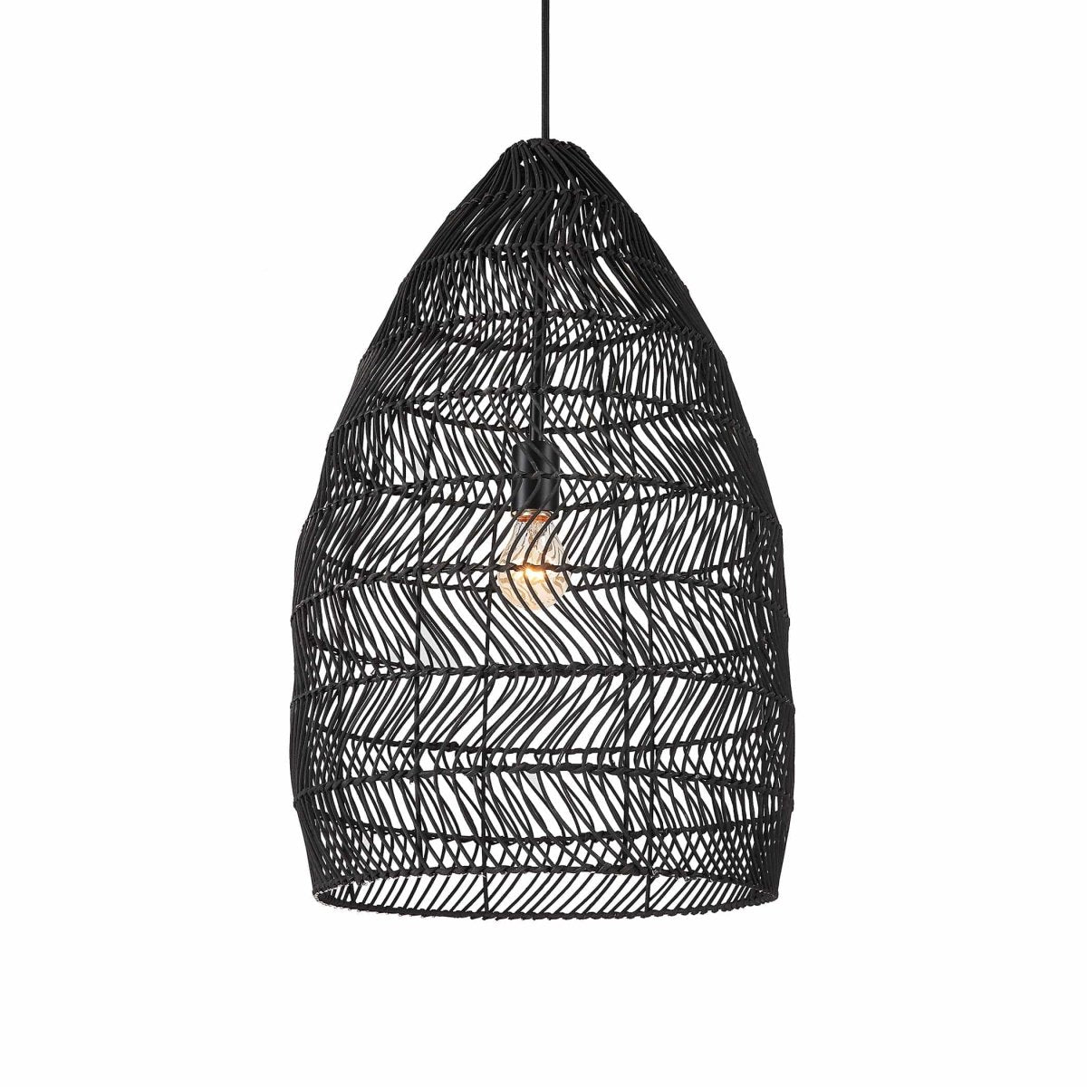 Nandi 1 Light Woven Black Pendant - Uttermost - Pendants by Modest Hut