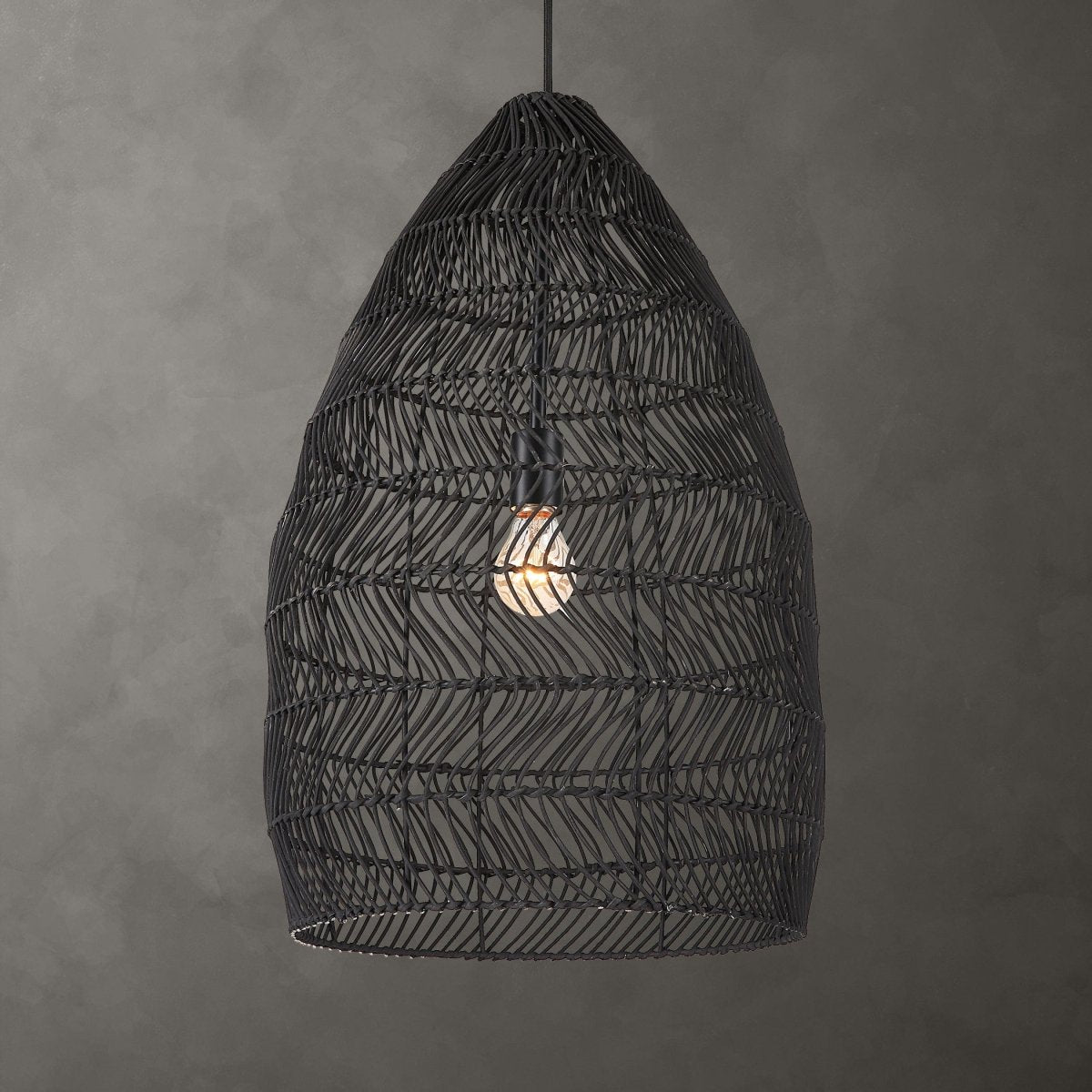 Nandi 1 Light Woven Black Pendant - Uttermost - Pendants by Modest Hut