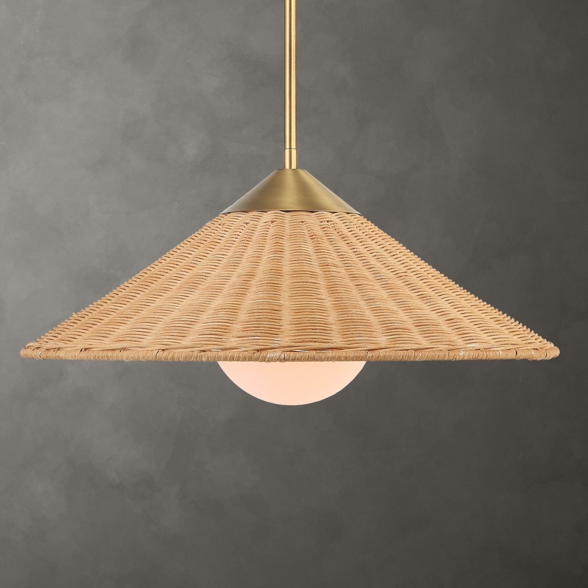 Phuvinh 1 Light Rattan Shade Pendant - Uttermost - Pendants by Modest Hut